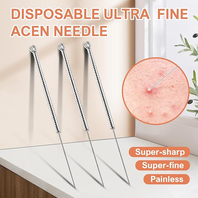 YGQQOY Professional 100pcs Disposable Pimple Needles, Acne Needle, Blackhead and Blemish Remover Tools, Pimple Popper Tools