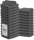 STF Linen 24 Pack Dark Grey Hand Towel 100% Cotton Spa Towel – 16x27 inches Highly Absorbable Facial Towels Gym, Hair Towel and Face Towel Bulk Small Towels (Not Bleach Proof)