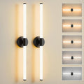 Bathroom Wall Sconces Set of 2 Hardwired Dimmable 5CCT LED Bathroom Light Fixtures Over Mirror 360° Full Lighting 31" Long Vanity Light Bar Modern Black Wall Sconce for Bath Bedroom Living Room
