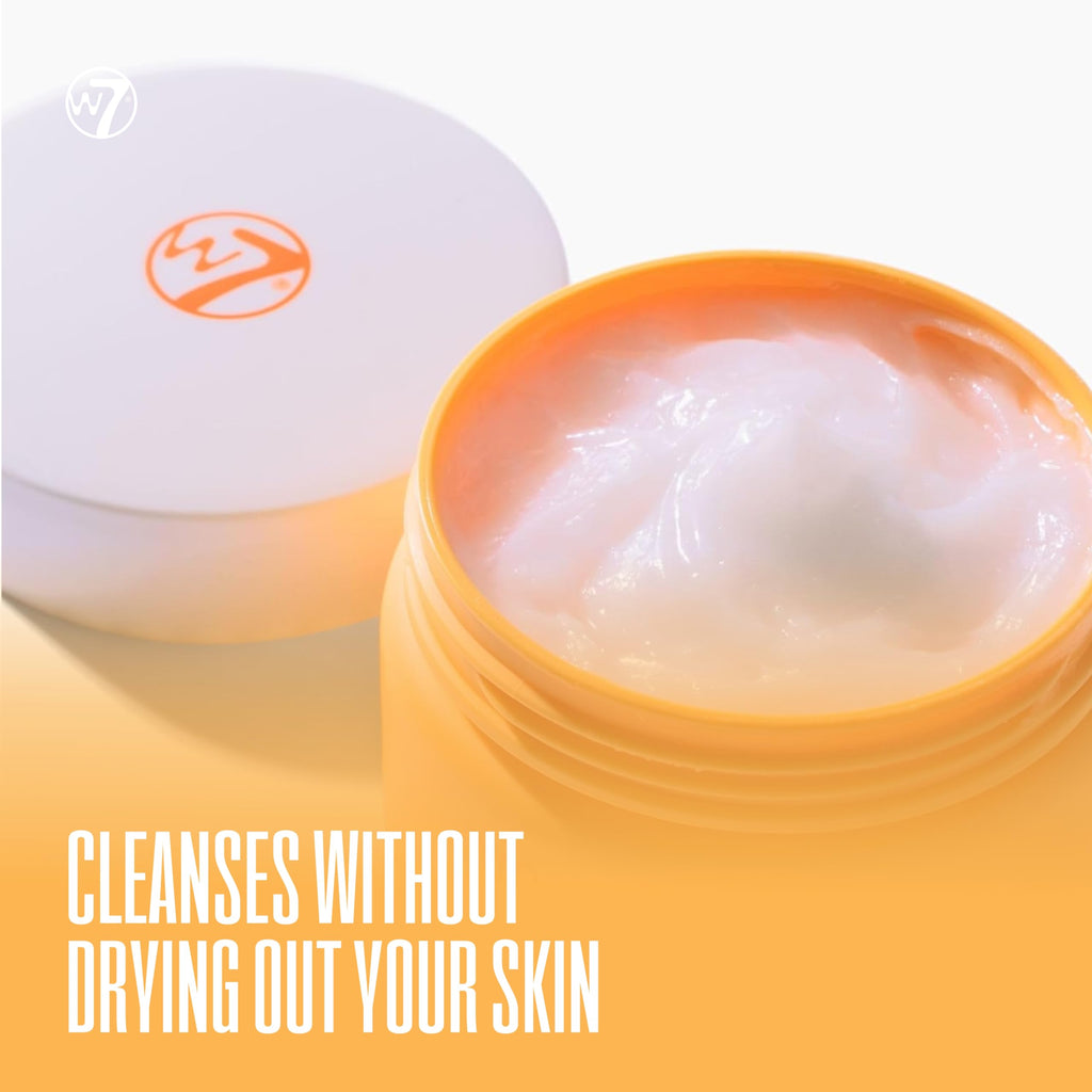 W7 Peachy Clean Face Cleansing Balm - Makeup Remover Melt With Fruit Juice - Clean Oil Free Skin