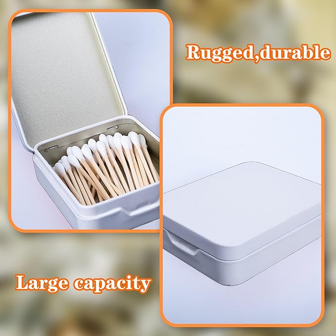 LIGHUFEIC 2Pcs Portable Travel Cotton Pad Holder,Bathroom Vanity Organizer for Cotton Balls, Swabs, Floss - Dispenser for Cosmetic Sponge(White)
