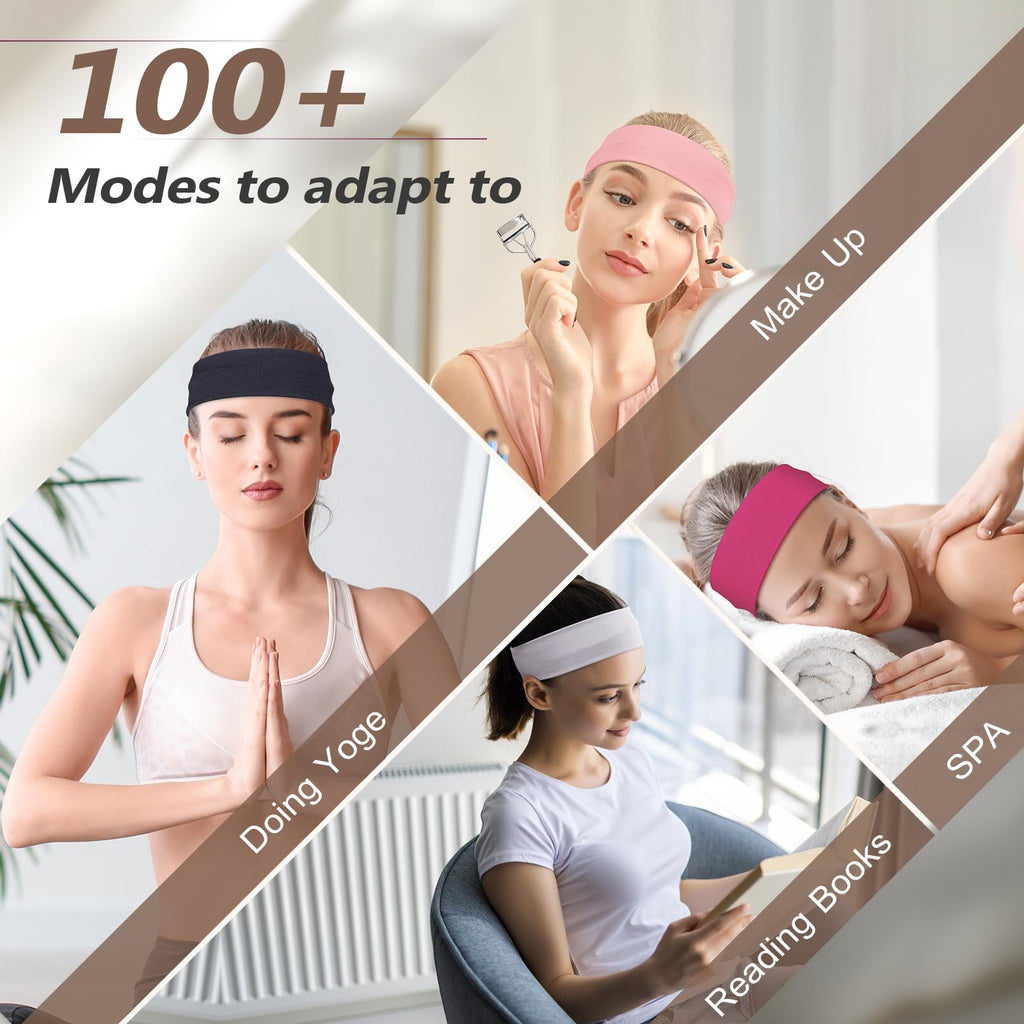 DiyJibb Headbands for Women, Stretchy Non Slip Soft Cotton Cloth Hair Bands for Sports, Workout, Yoga and Running, 7pcs