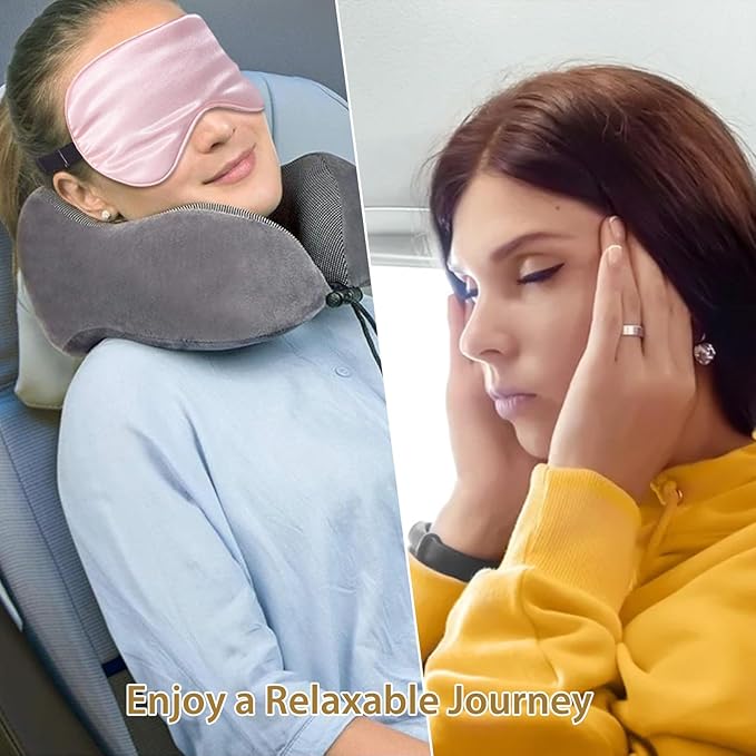 JroyJoy Silk Sleep Masks for Sleep, 4 Pack Super Soft Sleep Mask for Women & Men, 100% Blackout, Zero Eye Pressure, Blindfold with Adjustable Strap, Travel Eye Covers (Black, Pink, Blue, Grey)