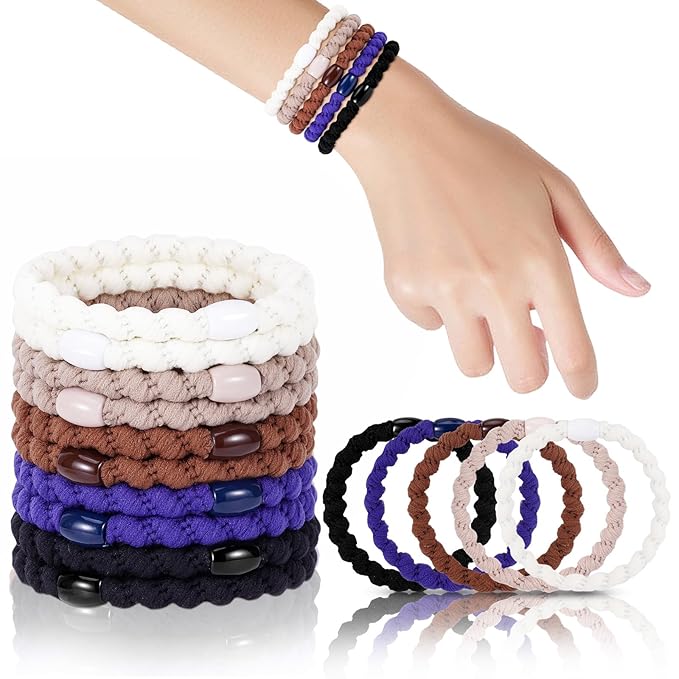 Hair Ties No Damage - 10PCS Ponytail Holders - Elastic Hair Ties for Thick Hair - Braided Hair Bands for Women Girls's Hair