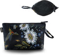 Gloppie Small Makeup Bag for Purse, Make Up Pouch, Zipper Travel Cosmetic Bag, Portable Mini Toiletry Bag, Travel Essentials for Women Hummingbird Daisy