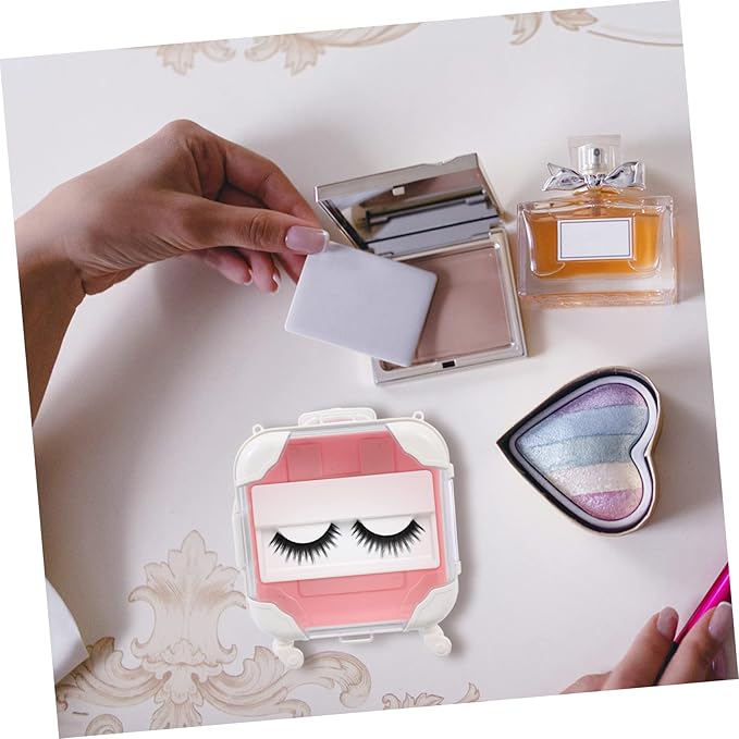GALPADA Creative Eyelash Storage Box Faux Eyelash Organizer Case Portable Makeup Container Travel-Friendly Design for Beauty Enthusiasts