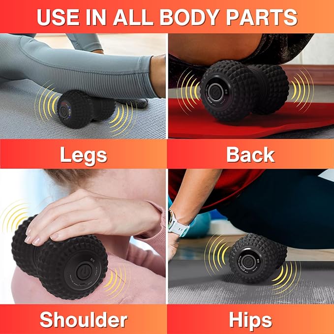 ZeenKind Vibrating Peanut Massage Ball Plantar Fasciitis Muscle Pain Relief