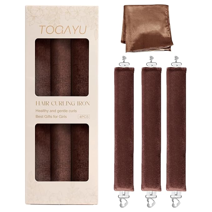 Togayu Heatless Curls Overnight Hair Care Set - Jumbo Velvet Hair Curlers