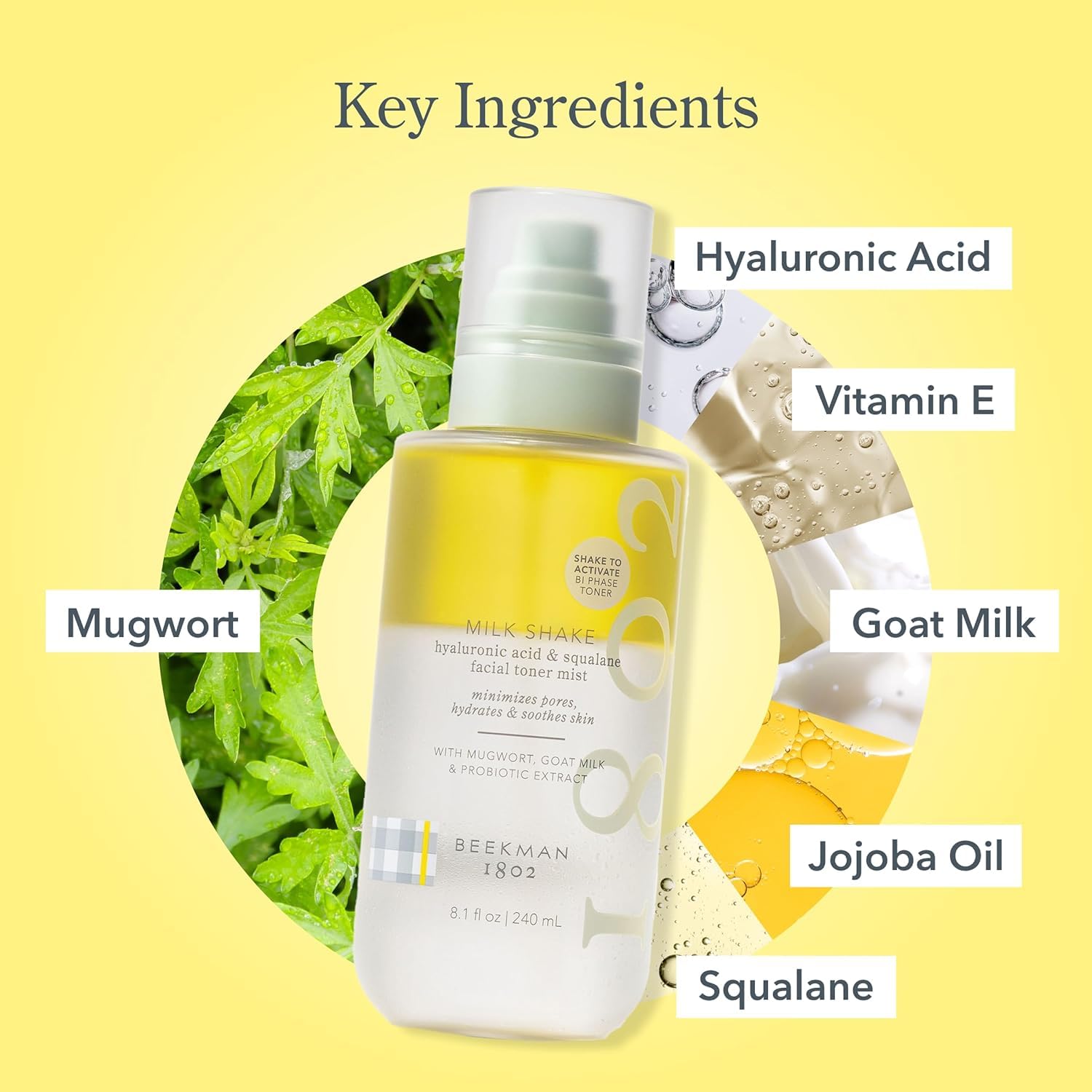 Beekman 1802 Milk Shake Hydrating Face Mist, Fragrance Free, 8.1 fl oz