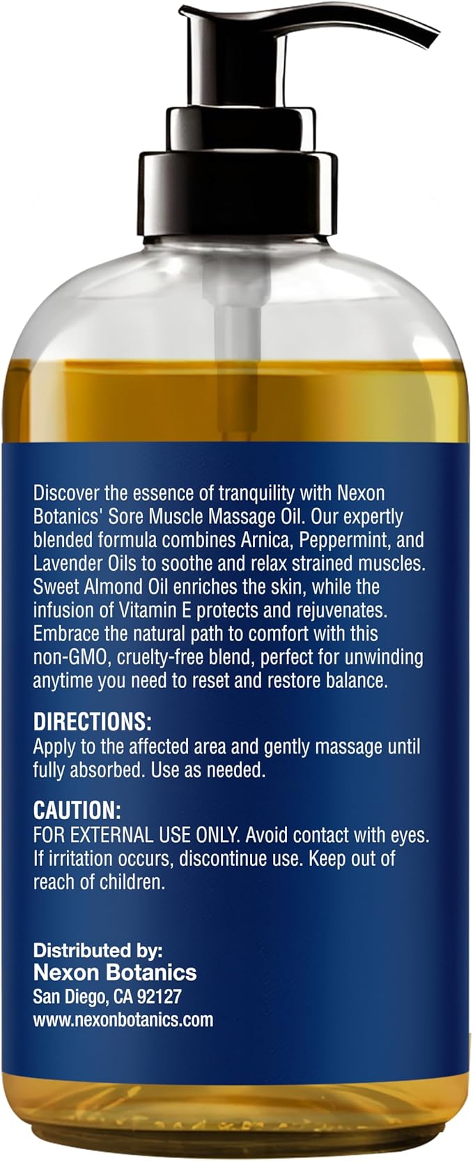 Sore Muscle Massage Oil for Massage Therapy & Gua Sha with Arnica 8 fl oz