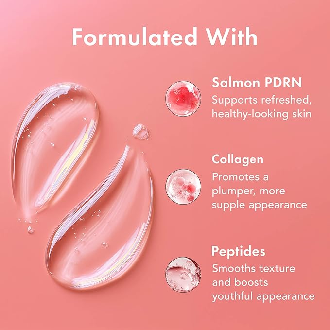 Rael Face Mask – Deep Hydration & Moisturizing Sheet Masks, Daily Skincare, Advanced PM Routine for Glowing Skin, Korean Skin Care (Collagen Salmon PDRN, 4 Count)