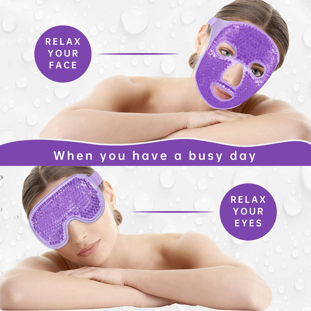 ZNÖCUETÖD Cooling Mask Ice Pack for Face Eye, Hot Cold Compress for Face