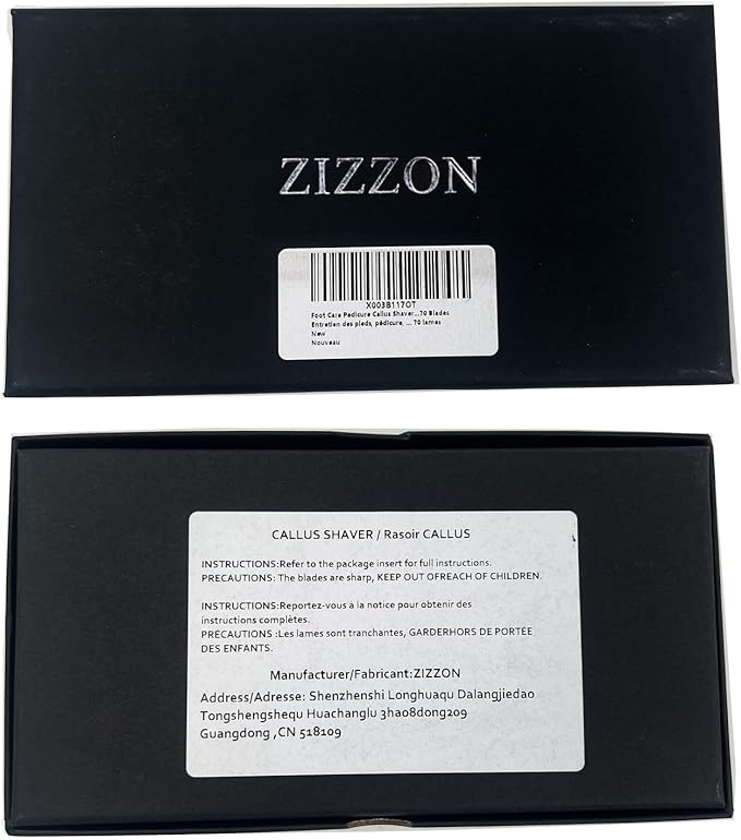 ZIZZON Foot Care Pedicure Callus Shaver Hard Skin Remover Wood Handle 70 Blades