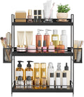 BSTSLL Bathroom Counter Organizer,Bathroom Countertop Organizer with Baskets,Vanity Organizers,Counter Shelf,Countertop Storage, Makeup Organizers(Black)