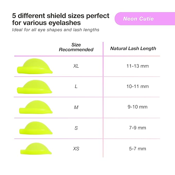 Curacoro Lash Lift Shields, 10 Pcs/5 Sizes Reusable Silicone Rods