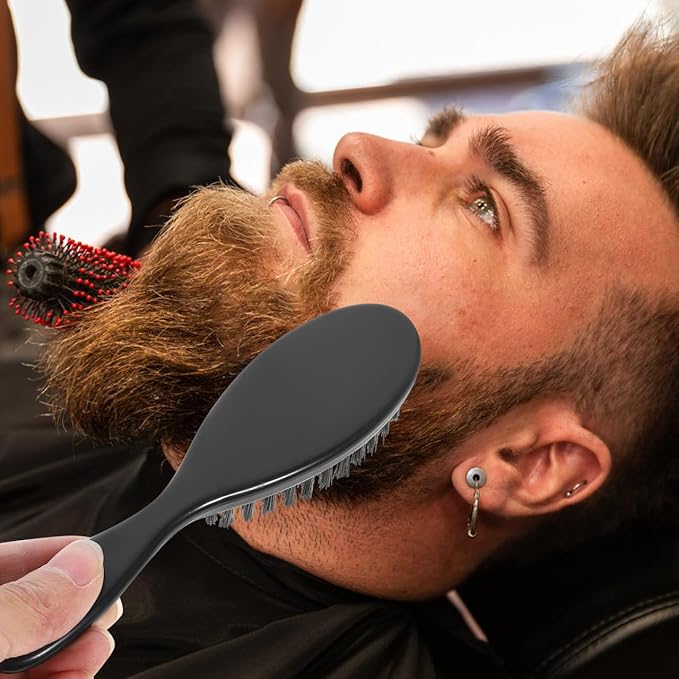 MERRYHAPY 4Pcs Men Beard Brush Grooming Tool Soft Bristle Face Hair Brush for Comfortable Beard Cleaning and Shaping Barber Shop Supply