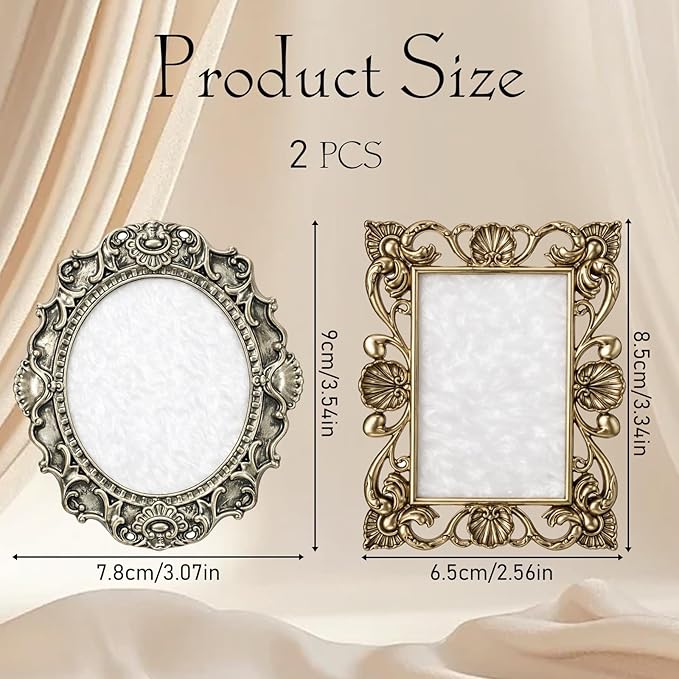 Nail Art Palette with Golden Edge 2 PCS Nail Polish Palette with Retro Border Cosmetic Mixing Tools, Nails Holder Display Board Nail-Pallet for Nail-Art DIY Nails Gel Makeup Color Mixing
