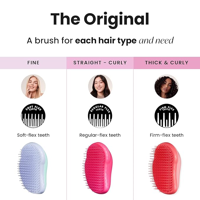 Tangle Teezer Original Detangler Brush for Thick & Curly Hair, Pink Punch