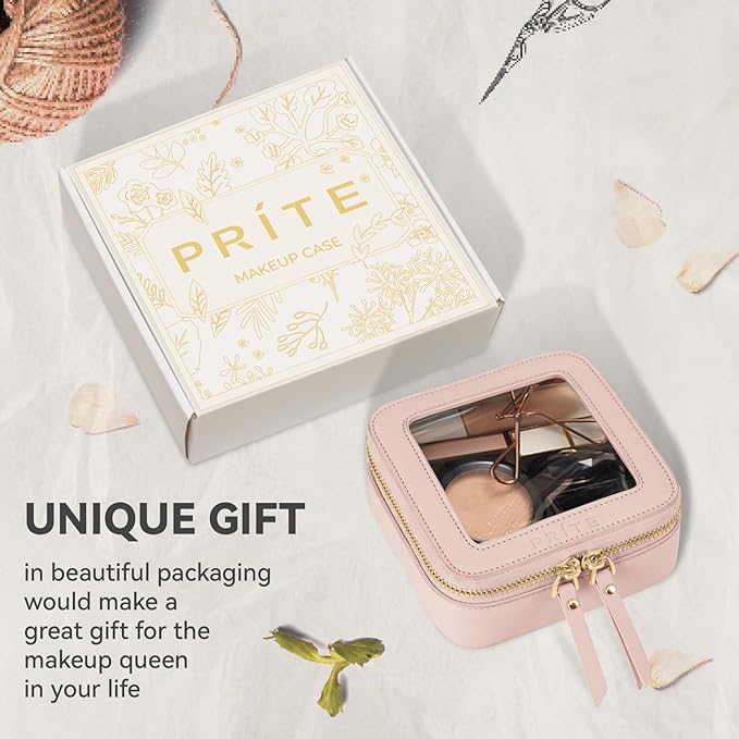Prite Clear Makeup Bag Small Travel Cosmetic Case Toiletry Bag for Women