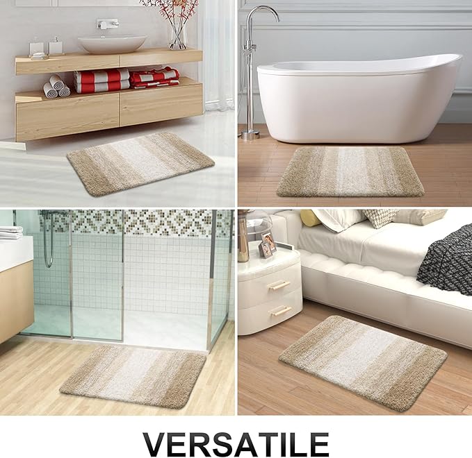 OLANLY Microfiber Bathroom Rugs Sets 3 Piece, 47"x20"+24"x16"+24"x20"
