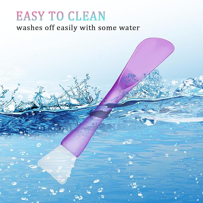 Face Mask Applicator, 4 PCS Silicone Face Mask Brush Reusable Double-Ended Facial Masks Brush Washable Facial Masks Spatula Beauty Tools for Apply Cream Lotion Mud Clay Gel Foundation