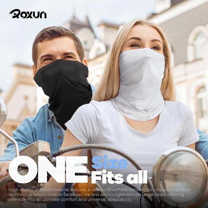 ROXUN Neck Gaiter, 4 Pack Summer Cooling Breathable Face Mask for Outdoors