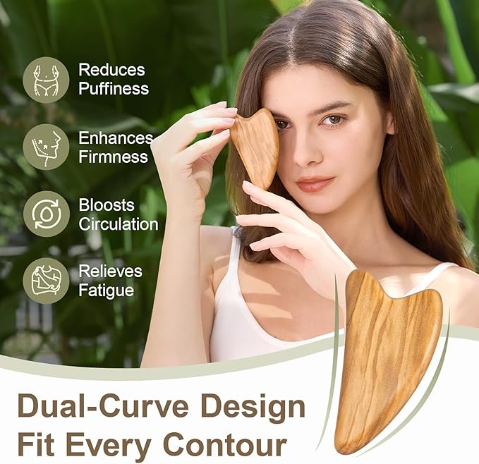 Olaemuo Gua Sha Facial Tool, Face Massager for Lymphatic Drainage