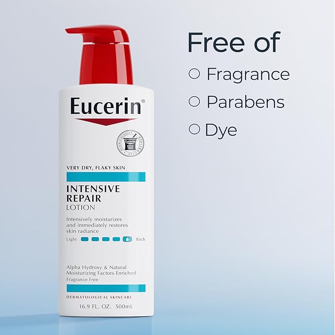Eucerin Intensive Repair Body Lotion for Dry, Flaky Skin, Urea Enriched Body Moisturizer, 16.9 FL OZ Pump Bottle
