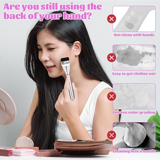BOHUIZ 3 Pcs Make Up Spatula Tool with Makeup Mixing Palette, Foundation Spatula, Makeup Brush, Makeup Palette Tray, Makeup Accessories for Women Girls Reusable Facial Cosmetic Spatula Tool(Metal)