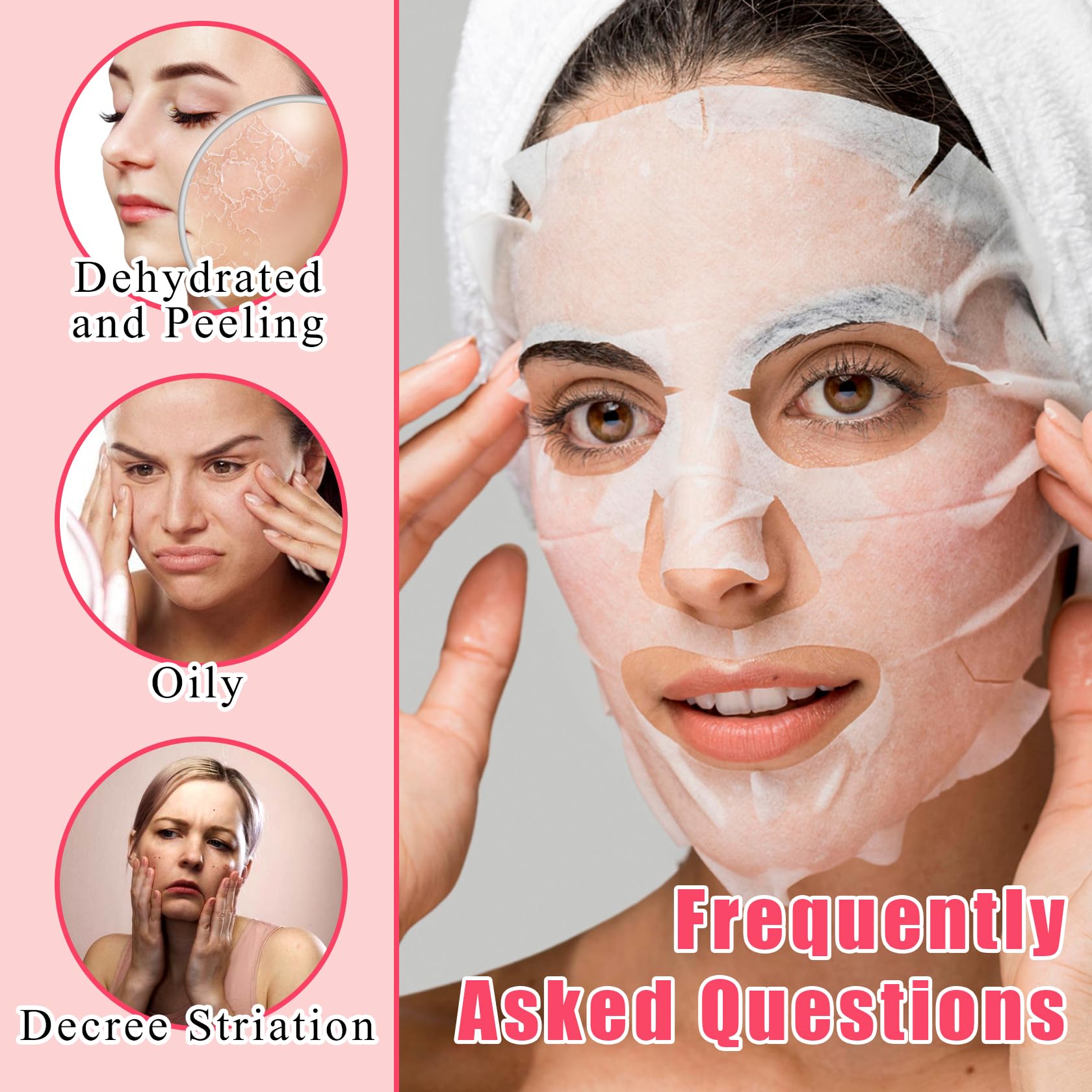 LingHaoLH 12 Combo Pack Moisturizing Face Sheet Mask, Soft Moisturizing Face Mask Sheets for All Skin Types, Long Lasting Gentle Hydrating Facial Mask Set