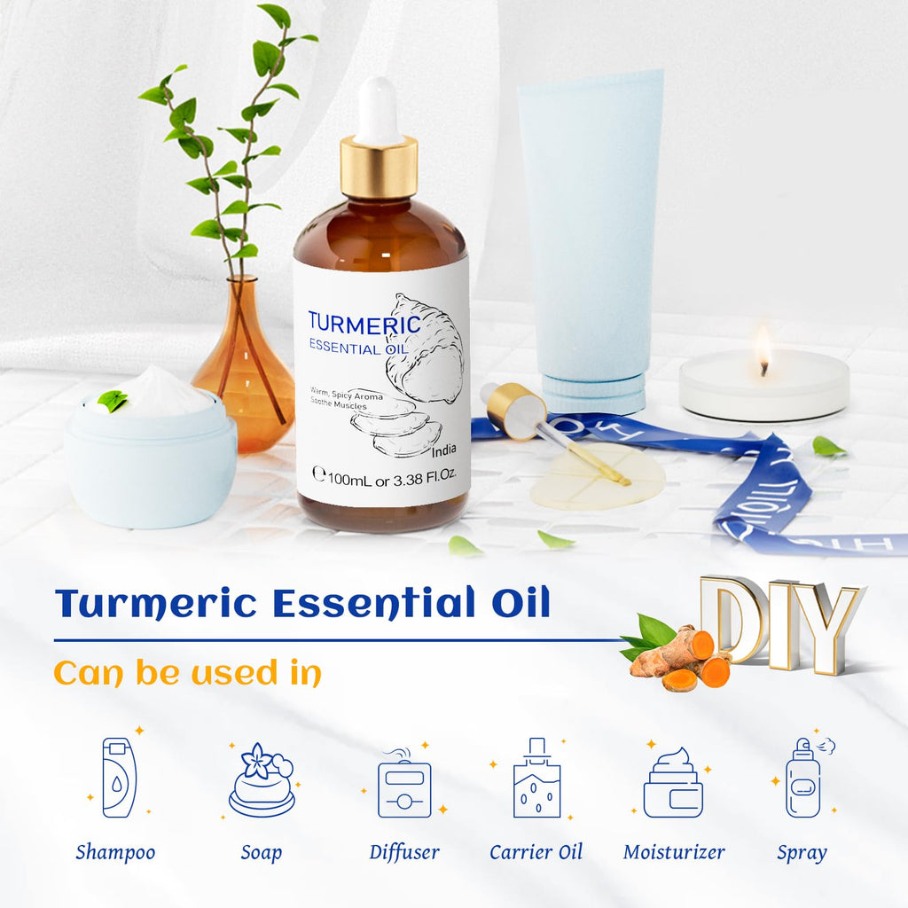 HIQILI Turmeric Oil for Face, Skin Care & Aromatherapy