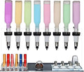 Hrxllb Professional Manual Perfume Dispenser, Liquid Filling Machine Transfer Tools,Manual Dispenser Set, Adjustable Pump Heads & Testing Cups for Shops & Lab & Bars(8 Heads)