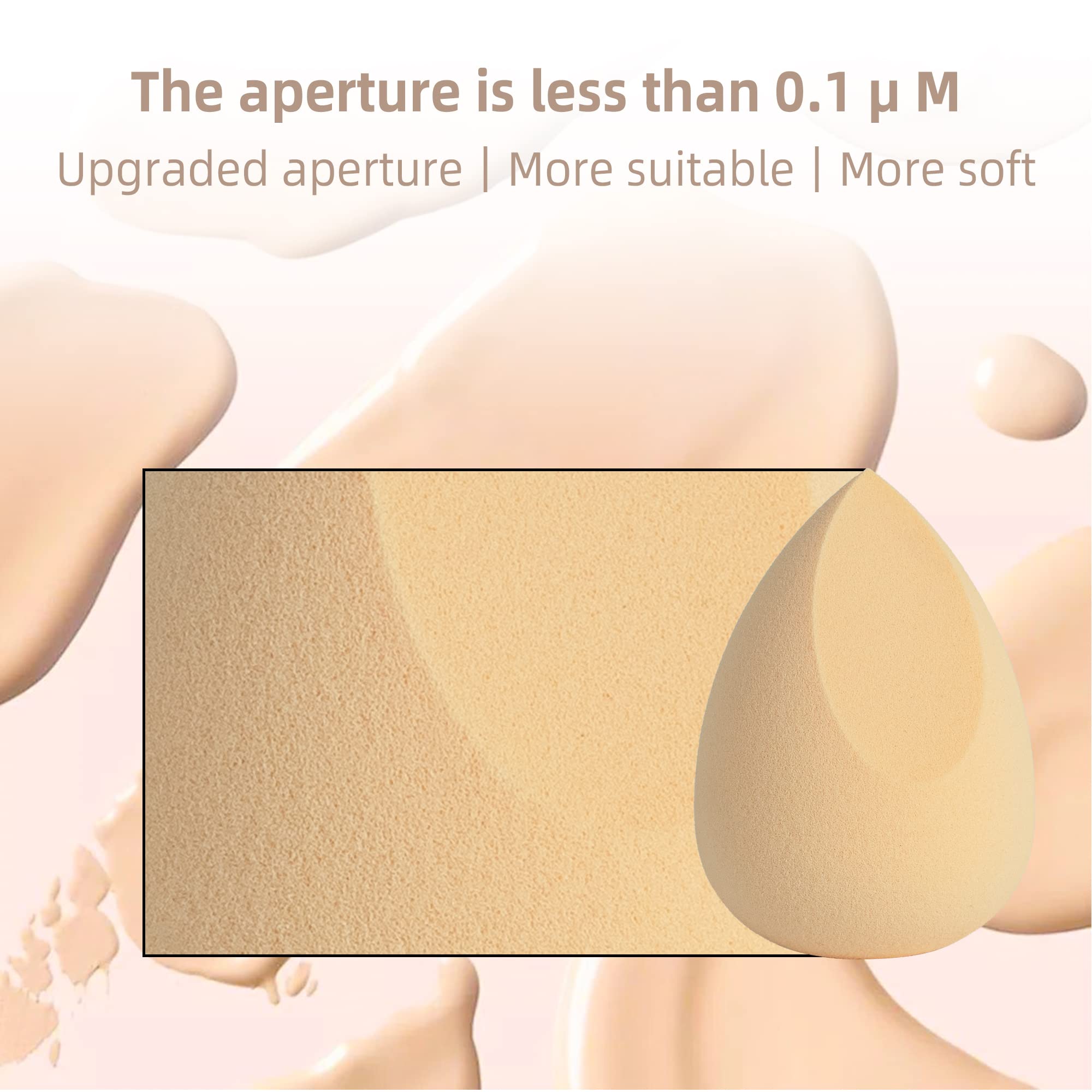 COSTICA Makeup Sponge, 4 Pcs Beauty Blender for Foundation Blending Sponge, Multi-colored Makeup Blender with Storage Box, Flawless for Liquid Cream and Powder