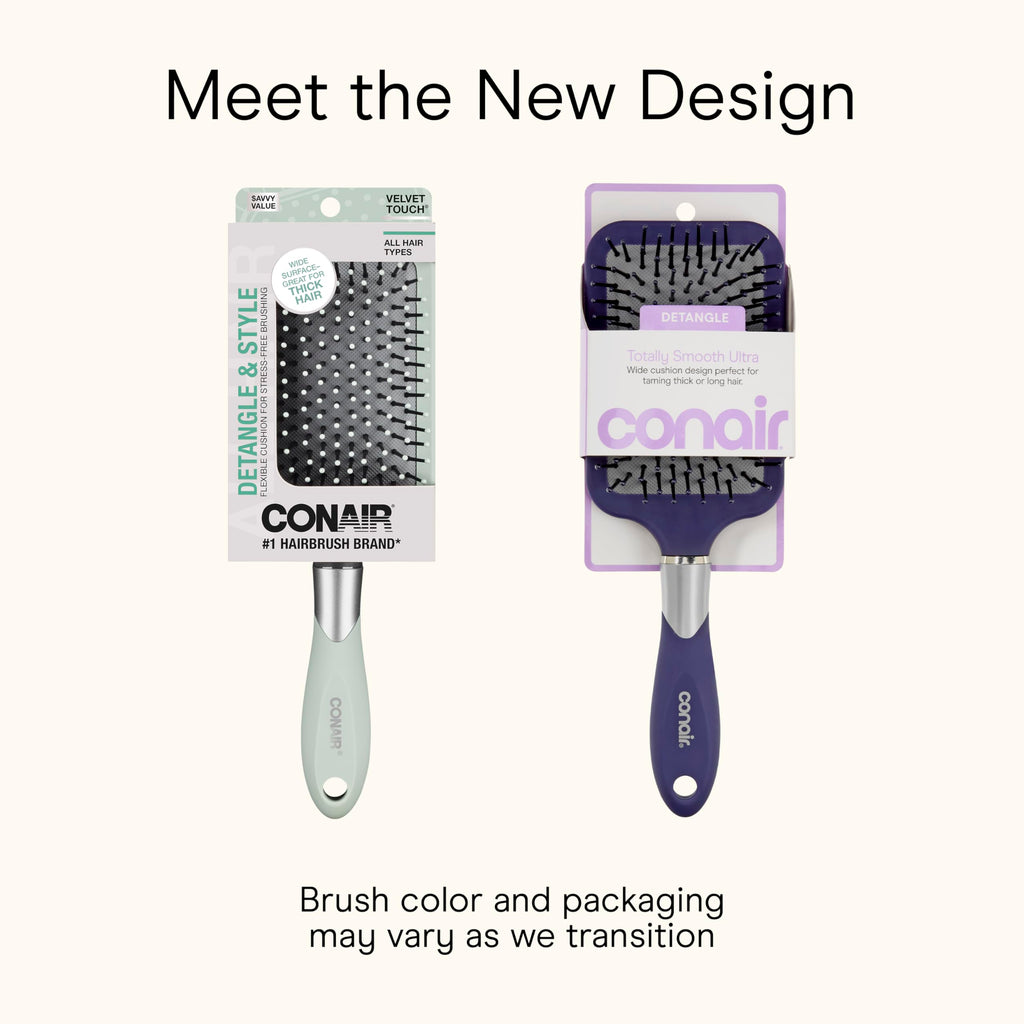 Conair Paddle Hair Brush, Ultra Wide Detangling Design for Thick Hair