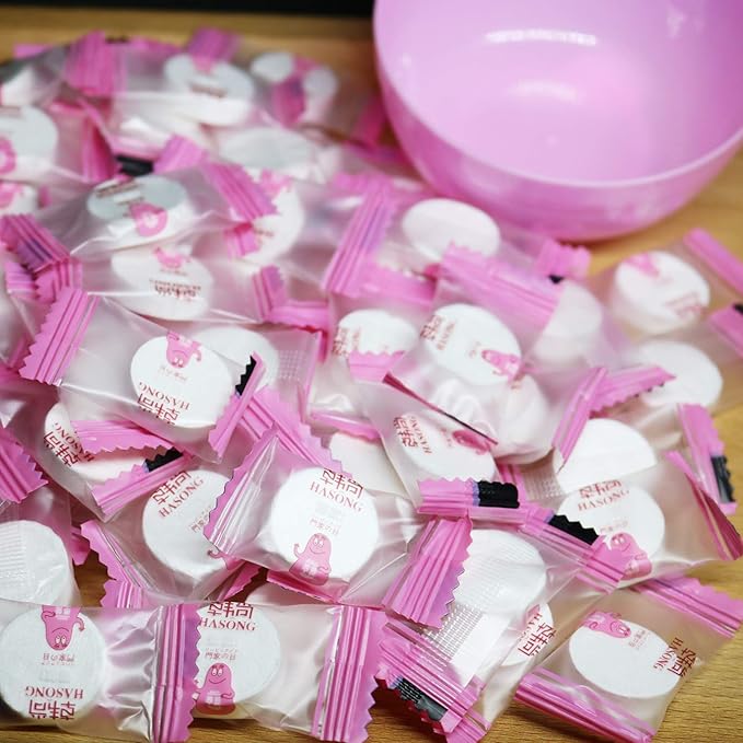 DIY Jeanssar 100 Pieces Compressed Disposable Facial Mask Sheet Home DIY Skin Care, Get 1x Mask Bowl for Free