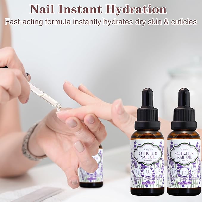 yonisayo 3 Pack Lavender Cuticle Oil, Nail & Hand Moisturizer for Dry Cuticles & Stronger Nails
