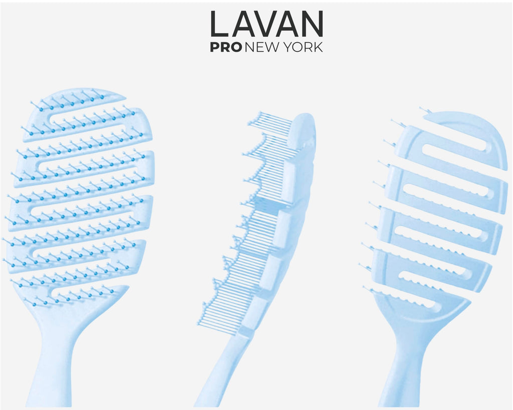LAVANPRO New York Flex Detangling Hair Brush (BABY BLUE)