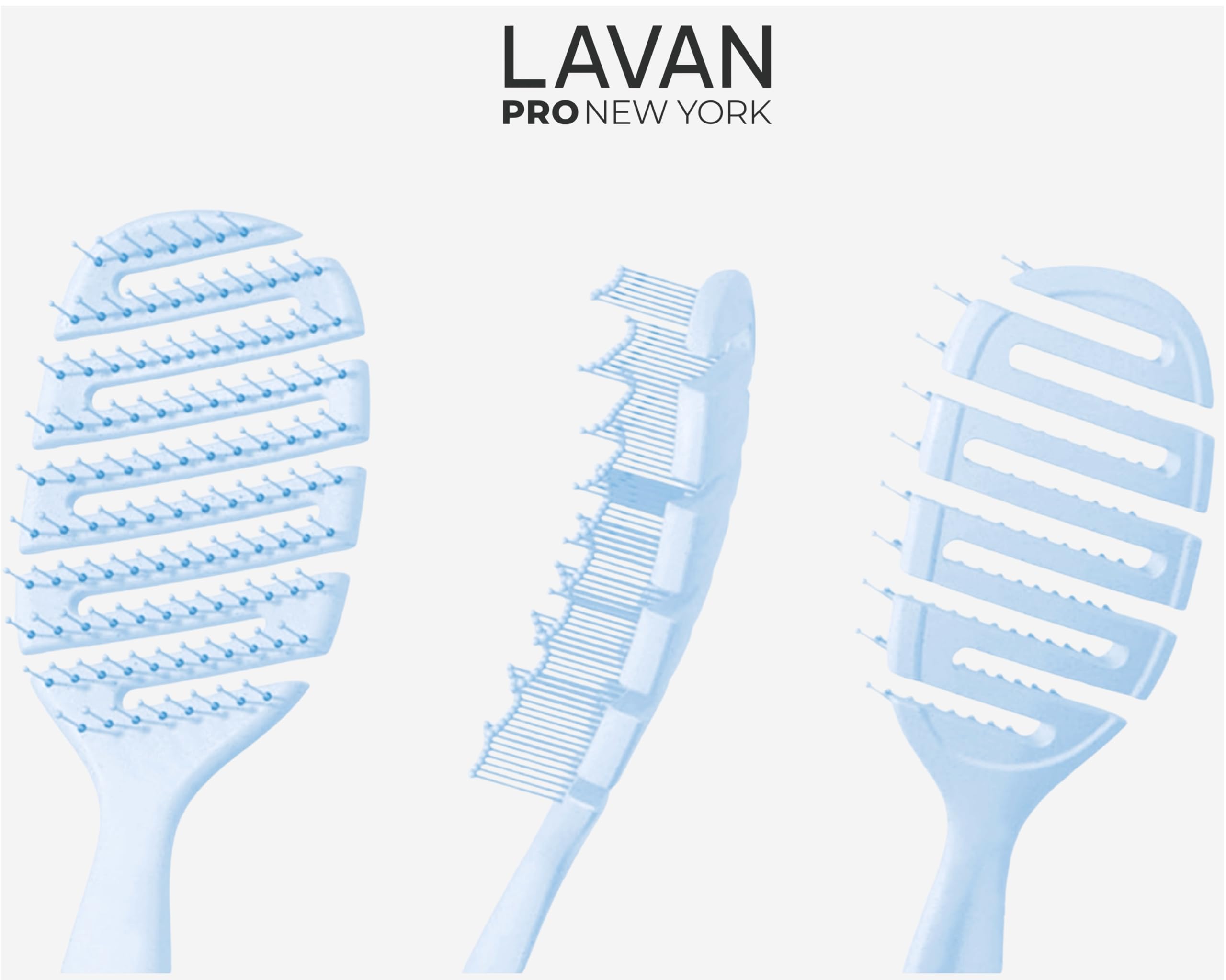 LAVANPRO New York Flex Detangling Hair Brush (BABY BLUE)