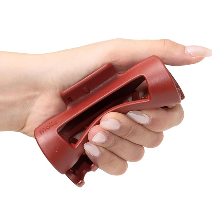 Mello Medium Hair Clip - Flexible Comfort Hair Claw for Women, Strong Hold for Thick & Thin Hair Styling, Durable Material, Matte Non-Slip Finish, Made in Korea, Patent Pending (Red, Medium)
