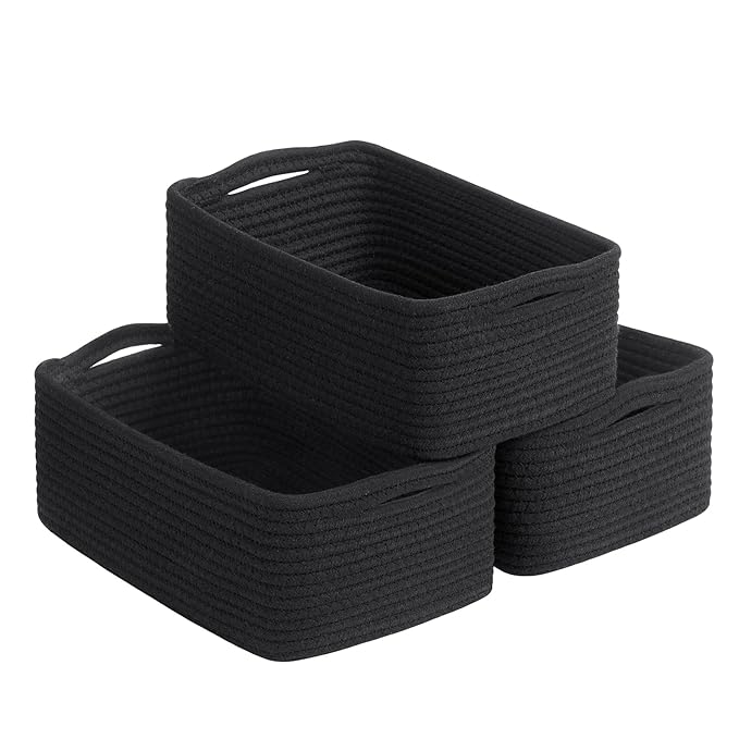 Goodpick 3-Pack Rope Storage Baskets for Gifts, 13 x 8 x 5 in