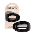 Kitsch Medium Flat Claw Clips for Women - Stylish Flat Hair Clips, Strong Hold for Thick & Fine Hair | Non-Slip for Secure, Comfortable All-Day Wear - Black