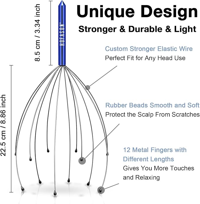HOFASON Gifts for Women, Christmas Stocking Stuffers for Women/Men/Adults, White Elephant Gifts for Adults Husband Wife, Scalp Massager Hair Growth, Handheld Head Massager Scratcher for Deep Relax