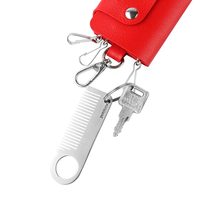 Airisland Stainless Steel Keychain Comb Small Pocket Comb Mini Anti-static Beard Mustache Comb 3.15 inches