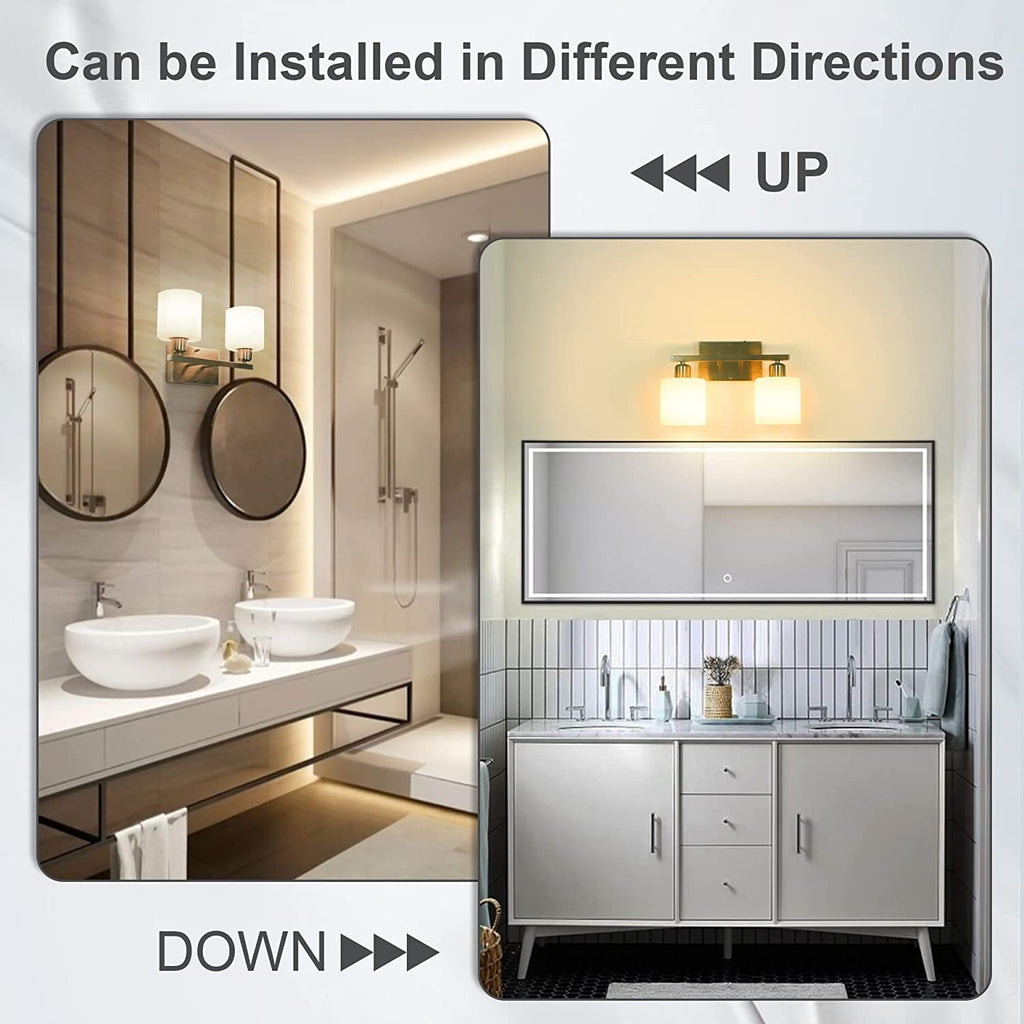 Dekang Bathroom Vanity Light Fixture Brushed Nickel, 2-Light Wall Sconces