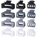 SMKSL 3 Styles Hair Clips for Women Small Medium Big Claw Clips for Thin Thick Hair 12 Pcs Hair Claw Clips Hair Clips Combination Hair Accessories for Women (Grey)