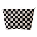 itgowisa Black and White Checkerboard Makeup Bag, Travel Makeup Pouch Purse