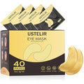 USTELIR Under Eye Patches, 40 Pairs Eye Mask for Dark Circles, Puffy Eyes, Undereye Bags,Wrinkles,Eye Mask Patches with 24K Gold, Eye Treatment Skin Care for Men & Women Gift