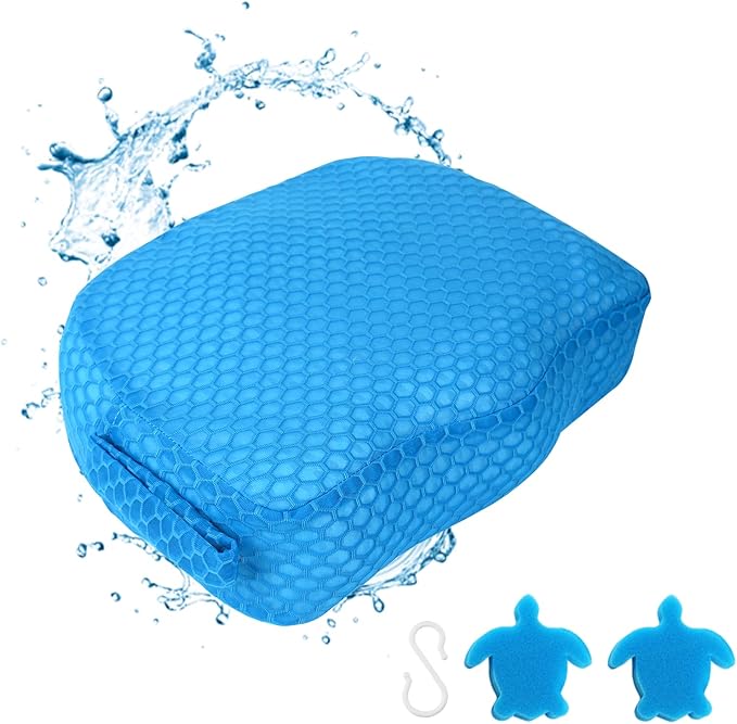 Hot Tub Booster Seat, Weighted SPA Booster Seat Cushion for Adults, 3D Air Mesh Inflatable Hot Tub Seat Accssories with Non-Slip Micro Dot Bottom,Indoor or Outdoor Hot Tub Pillow