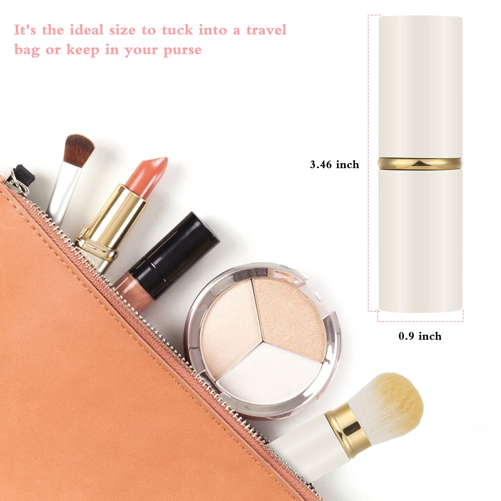 Retractable Makeup Brush, Travel Kabuki Face Blush Brush