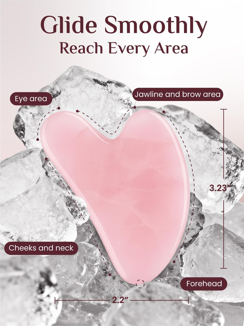 Rena Chris Gua Sha Facial Tools: Rose Quartz Guasha Tool for Face, Facial Massager (Pink)